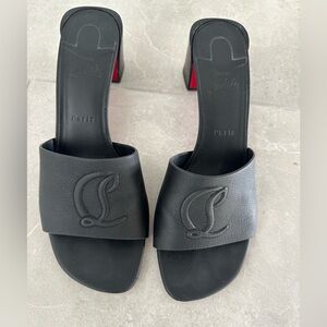 Christian Louboutin Black Slide Heels